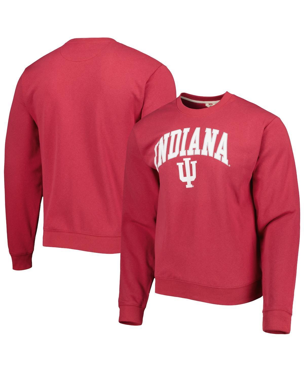 Mens League Collegiate Wear Crimson Indiana Hoosiers 1965 Arch Essential Fleece Pullover Sweatshirt Product Image