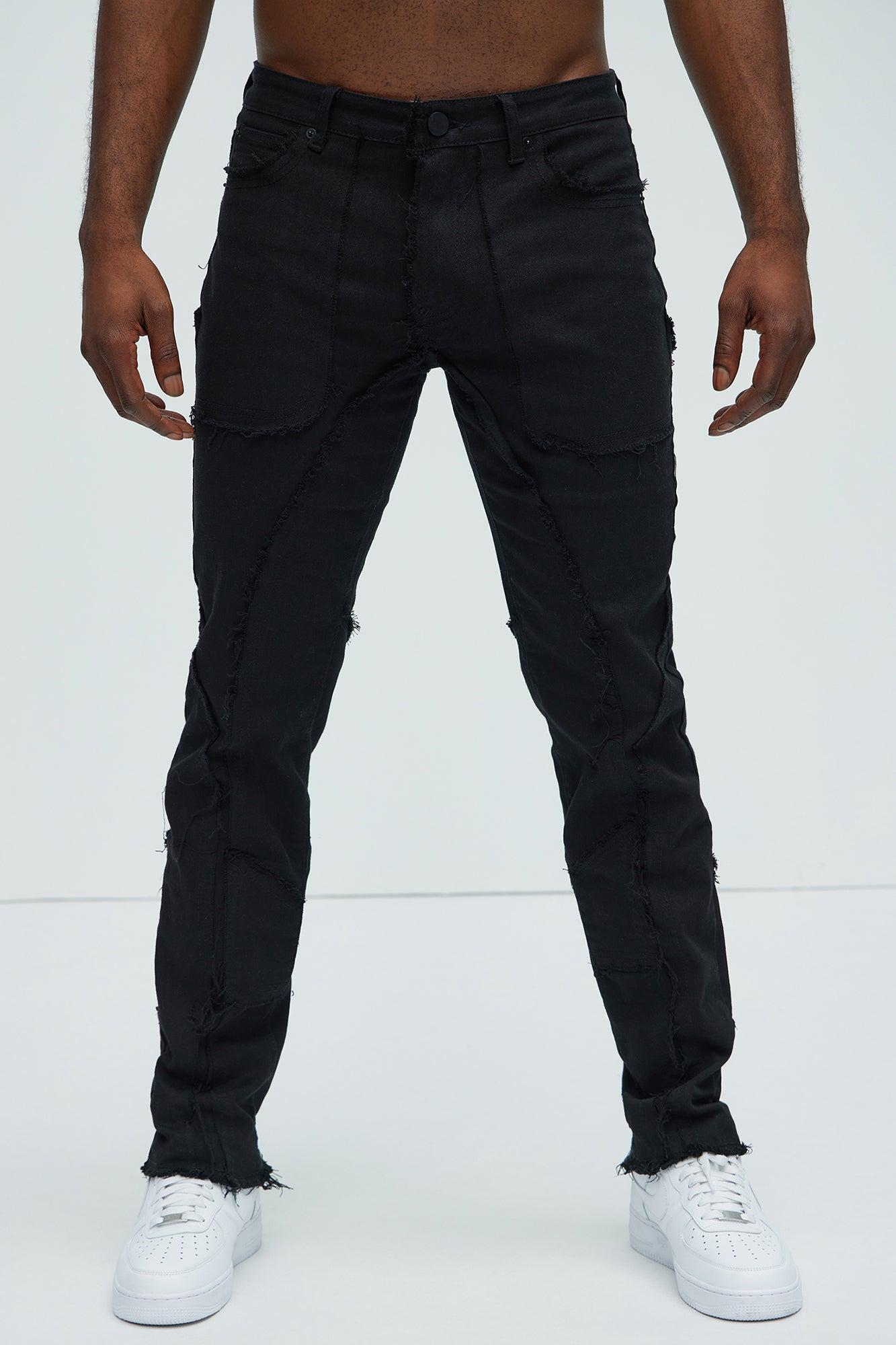 Speak Up Frayed Straight Pants - Black Product Image