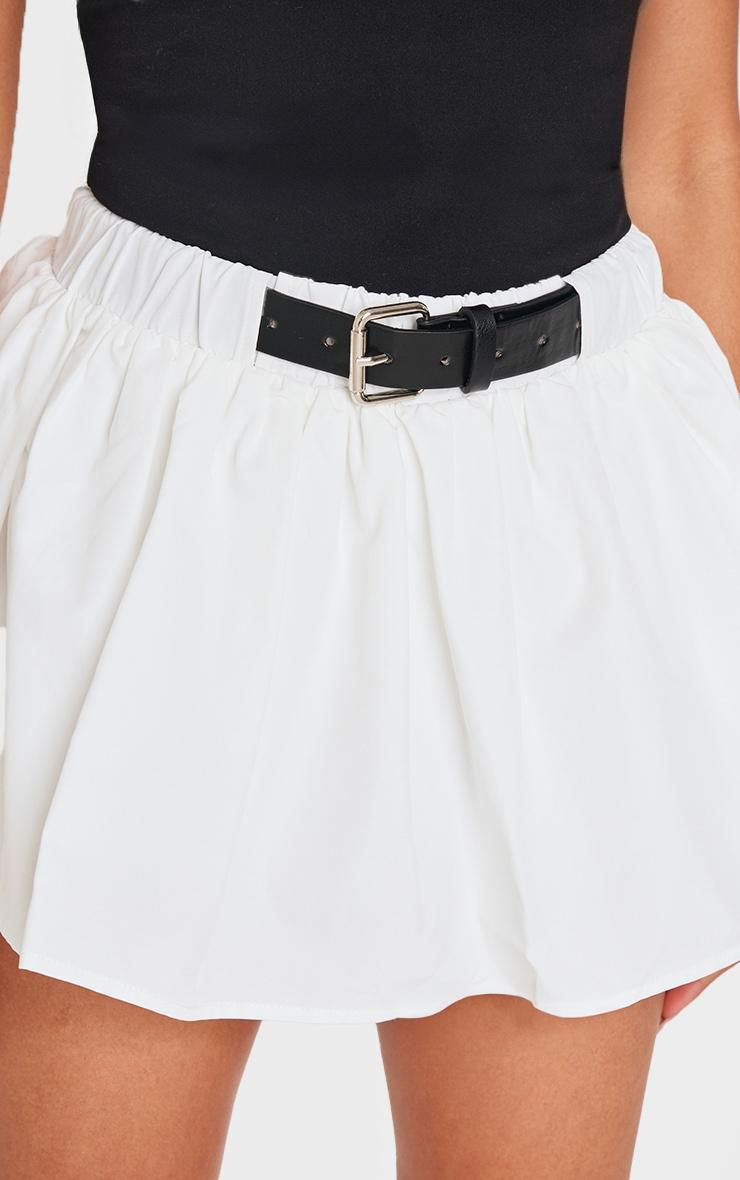 White Cotton Poplin Frill Belt Detail Bloomers Product Image