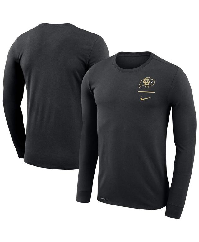 Mens Nike Black Colorado Buffaloes Logo Stack Legend Performance Long Sleeve T-Shirt Product Image