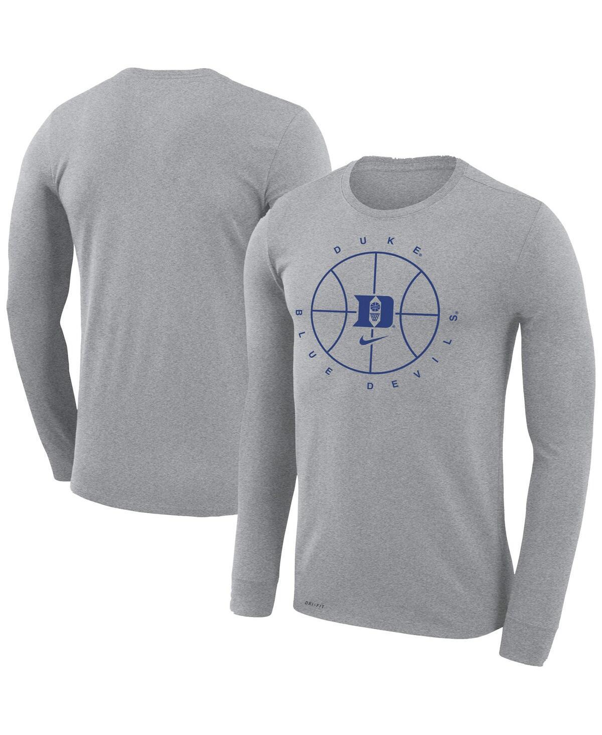 Mens Nike Heathered Gray Duke Blue Devils Basketball Icon Legend Performance Long Sleeve T-Shirt Product Image