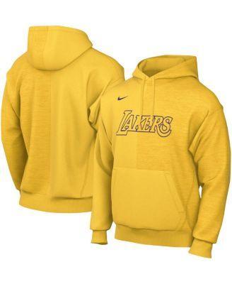 Mens Nike Gold Los Angeles Lakers Courtside Versus Stitch Split Pullover Hoodie Product Image