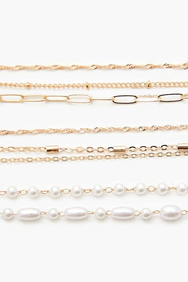 Faux Pearl Choker Necklace Set | Forever 21 Product Image