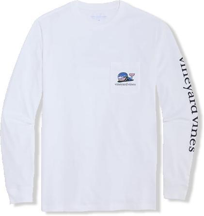 Snowboard Whale Long-Sleeve Pocket Tee Product Image