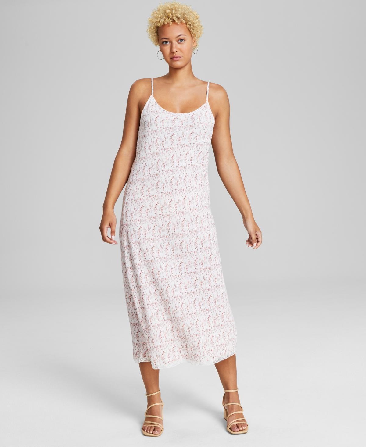 And Now This Womens Floral-Print Lace-Trim Midi Dress, Created for Macys Product Image