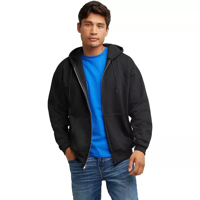 Mens Hanes Ultimate Fleece Full-Zip Hoodie Light Silver Product Image