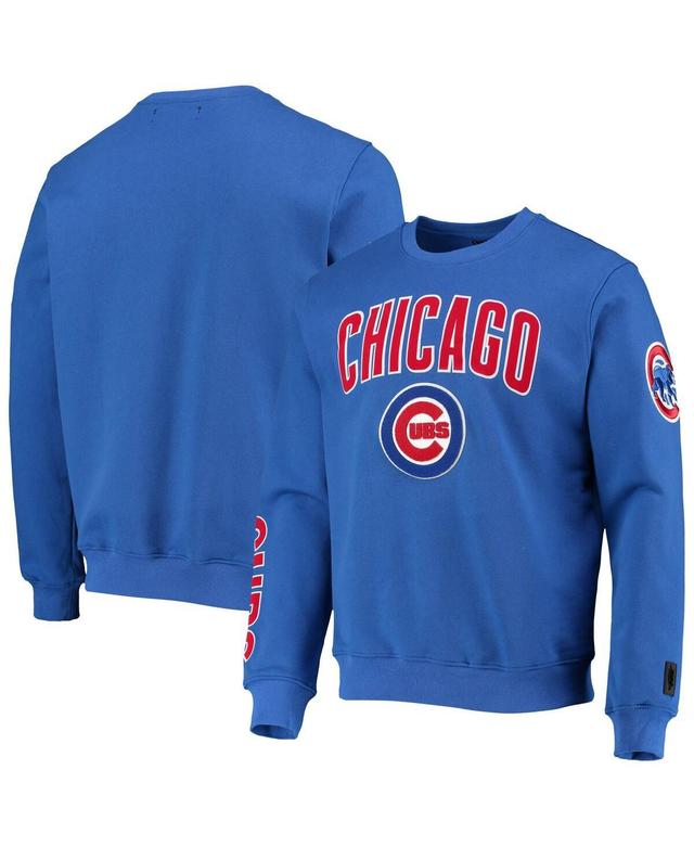 Mens Royal Chicago Cubs Stacked Logo Pullover Sweatshirt Product Image