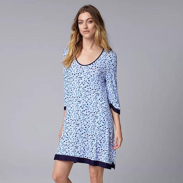 Womens Simply Vera Vera Wang 3/4 Sleeve Sleepshirt Product Image