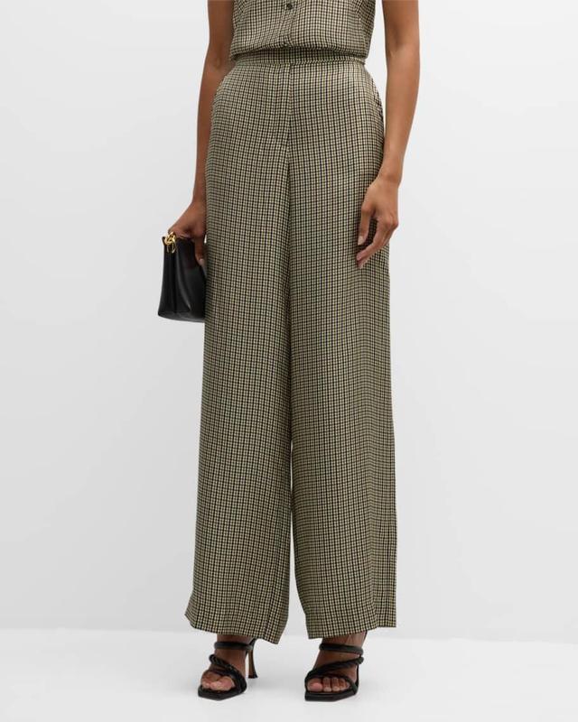 Checked Coolness Wide-Leg Houndstooth Pants Product Image