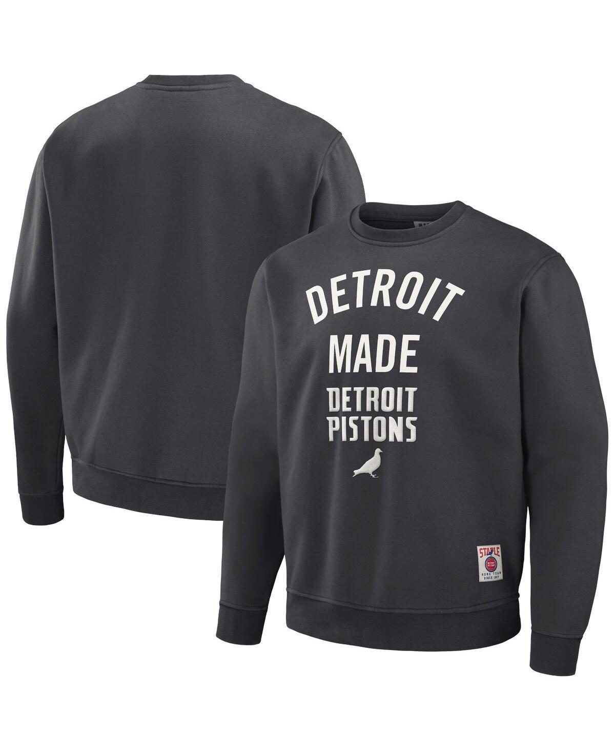 Mens NBA x Staple Anthracite Detroit Pistons Plush Pullover Sweatshirt Product Image