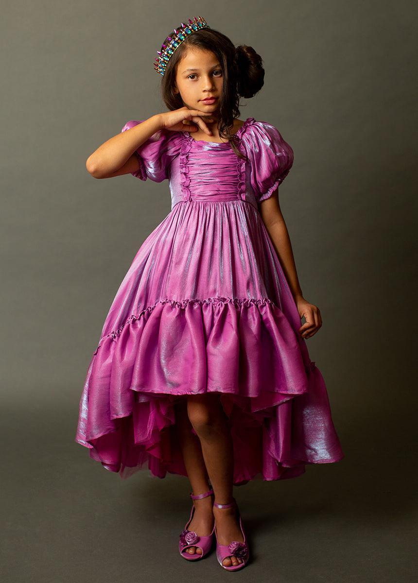 Mathilda Petticoat Dress in Fuchsia Iridescent Product Image