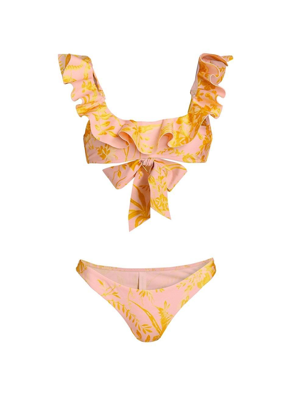 Womens Floral Frill Bikini Set Product Image