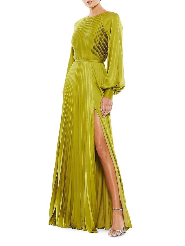 Womens Ieena Pleated A-Line Chiffon Gown Product Image