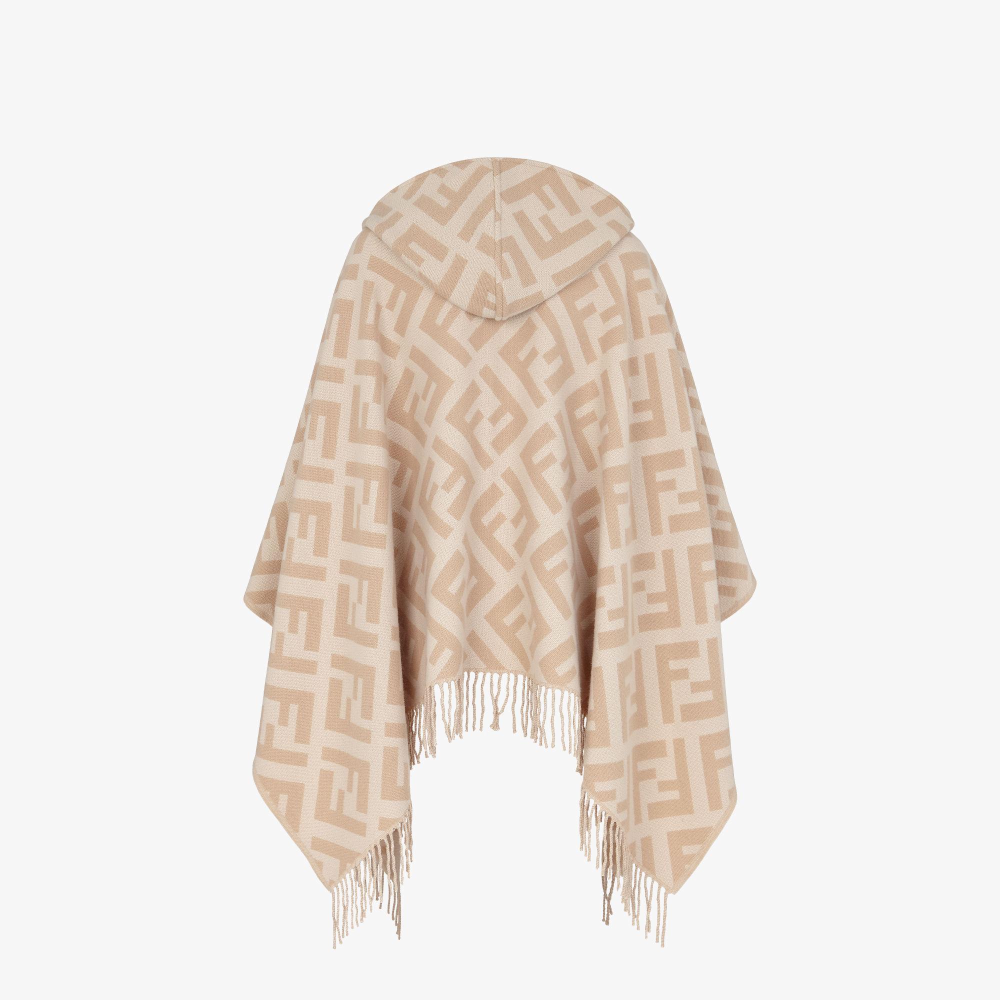 FF PonchoBeige cashmere poncho Product Image