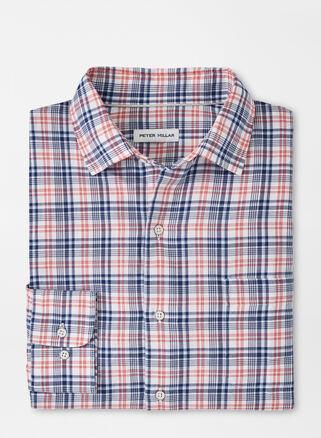 Peter Millar Mens Beacon Cotton Sport Shirt | Color: Atlantic Blue | Size: M Product Image