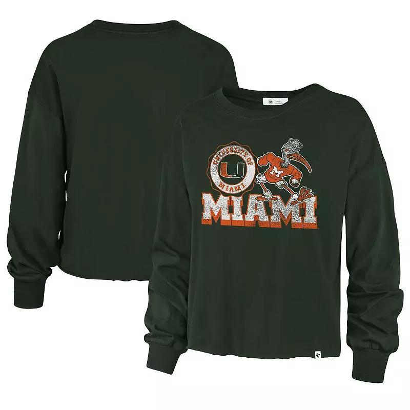 Womens 47 Miami Hurricanes Bottom Line Parkway Long Sleeve T-Shirt Product Image