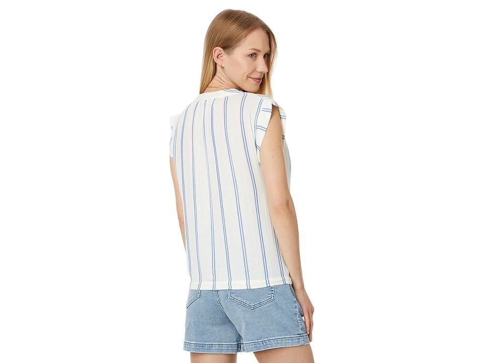 Faherty Dream Cotton Gauze Dylan Top (Back Bay Stripe) Women's Clothing Product Image