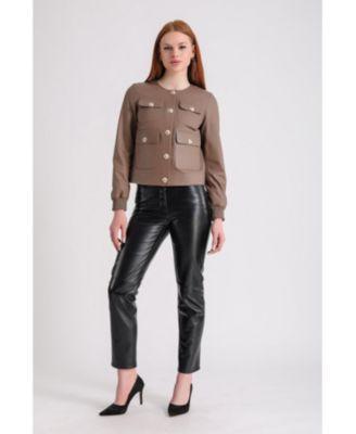 Furniq Uk Womens Leather Jacket Brown Product Image