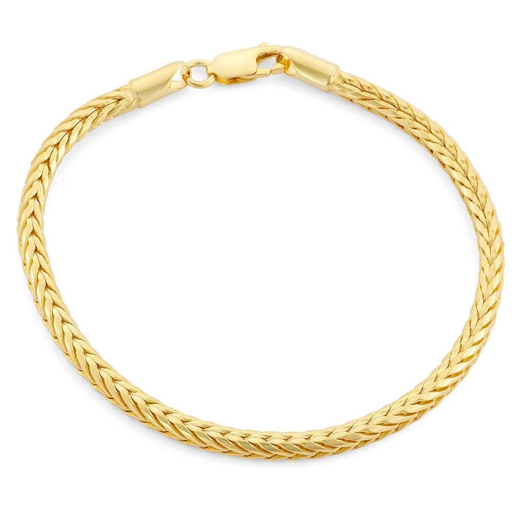 Jordan Blue 14k Gold Over Silver Foxtail Chain Bracelet - 7.5 in., Womens Yellow Product Image