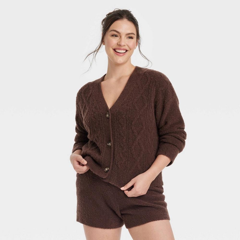 Womens Sweater Cardigan - Auden Brown XXL Product Image