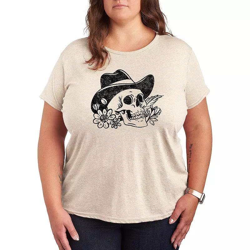 Plus Cowboy Skull Graphic Tee, Womens Product Image