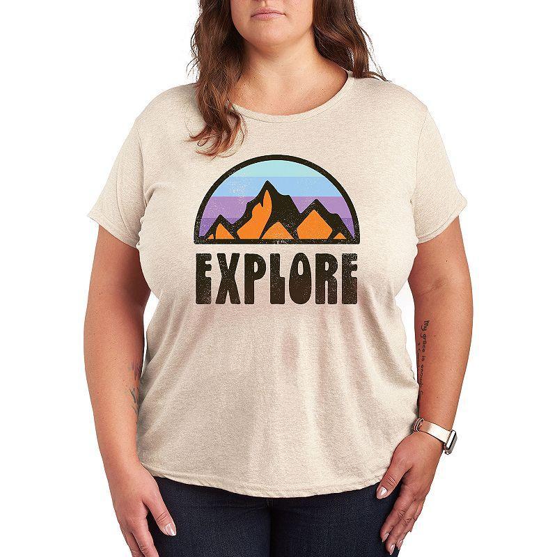 Plus Explore Mountains Graphic Tee, Womens Product Image