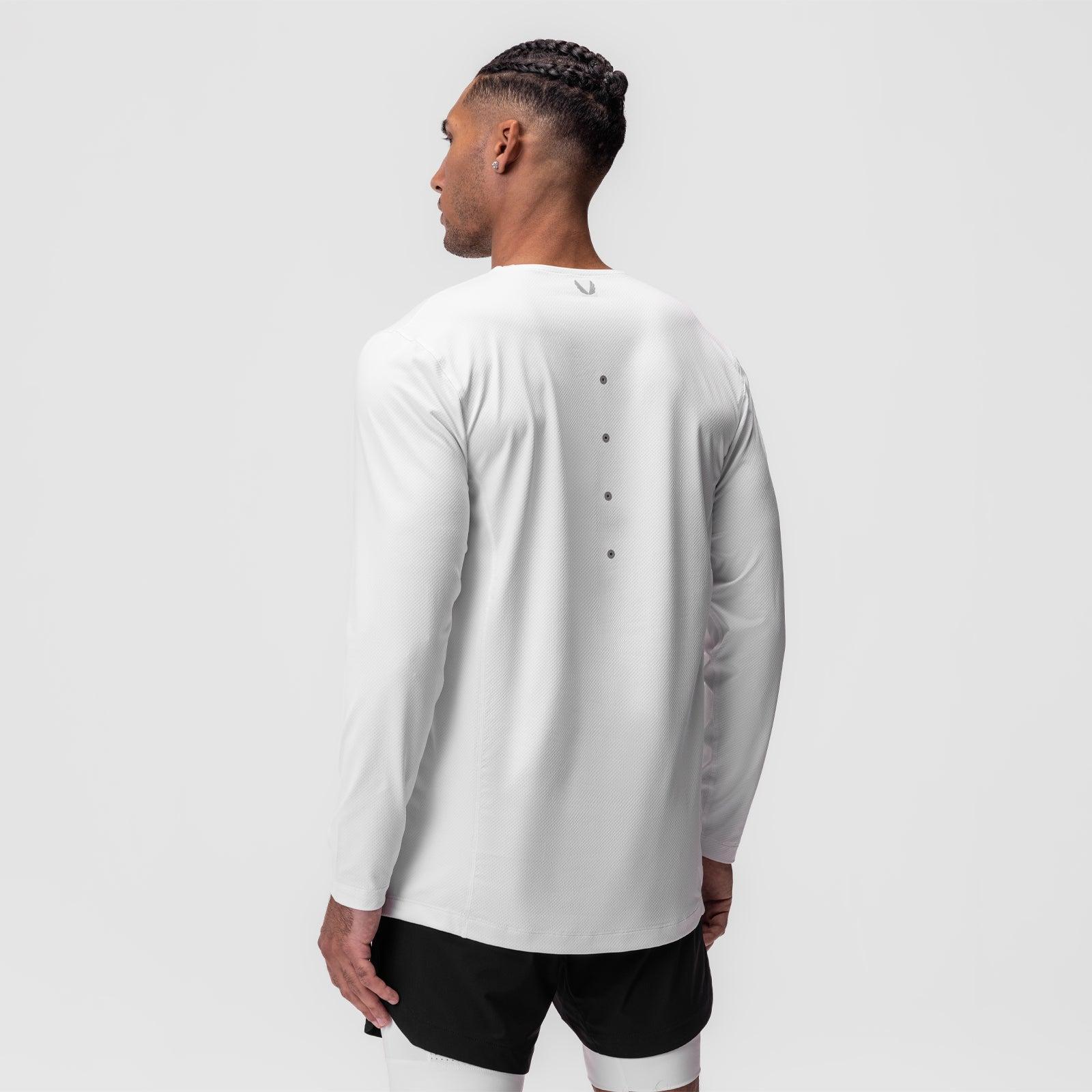 0907. Nano-Mesh Training Long Sleeve - White "Space Bracket" Product Image