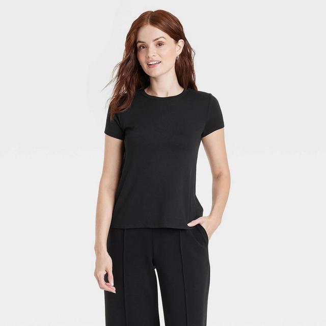 Womens Short Sleeve T-Shirt - A New Day Black Product Image