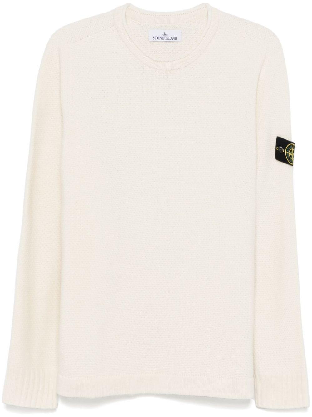 STONE ISLAND Compass-badge Jumper In Beige Product Image