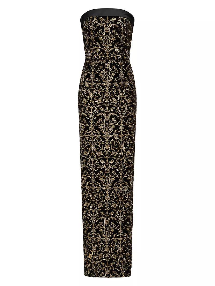 Winona Beaded Velvet Column Gown product image