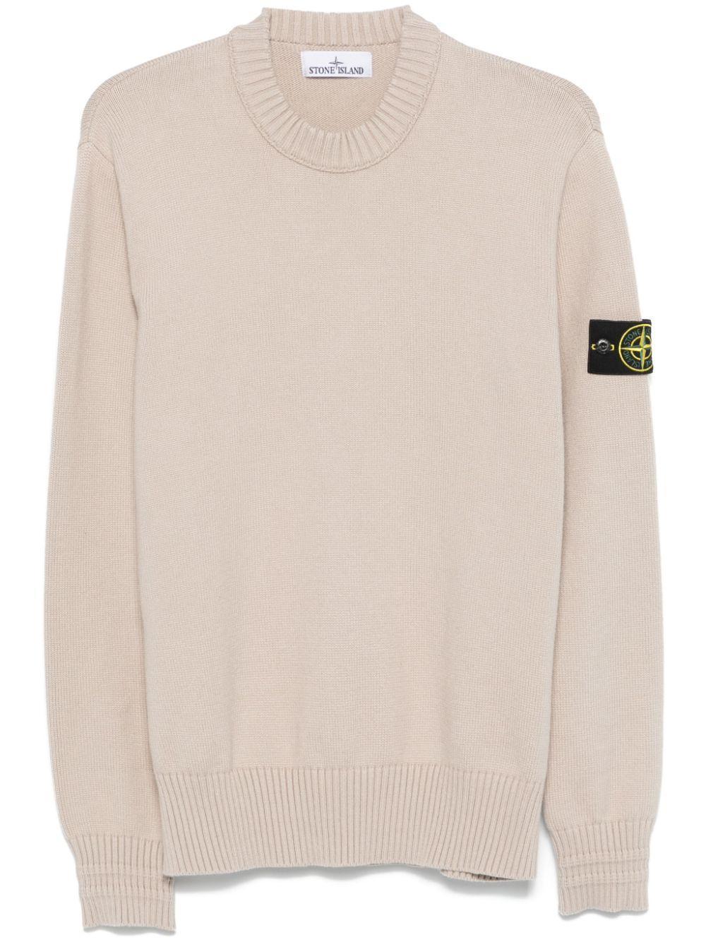 STONE ISLAND Beige Sweater With Logo In Neutrals Product Image