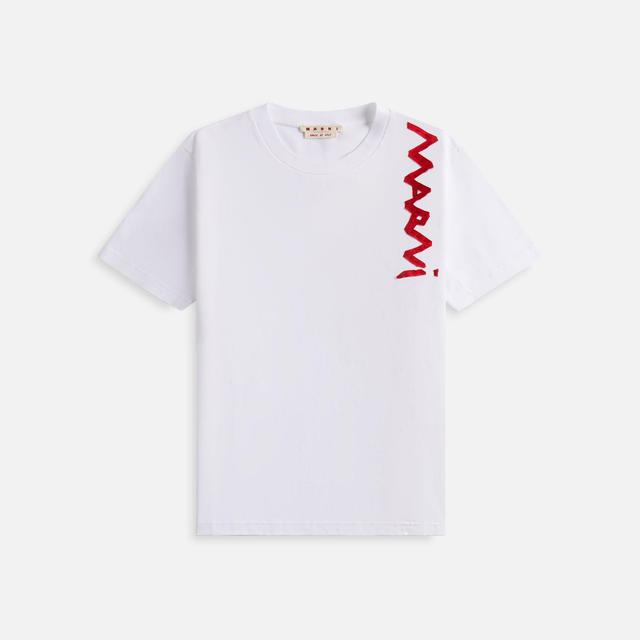 Marni Organic Cotton Jersey Tee - Lily White Male Product Image