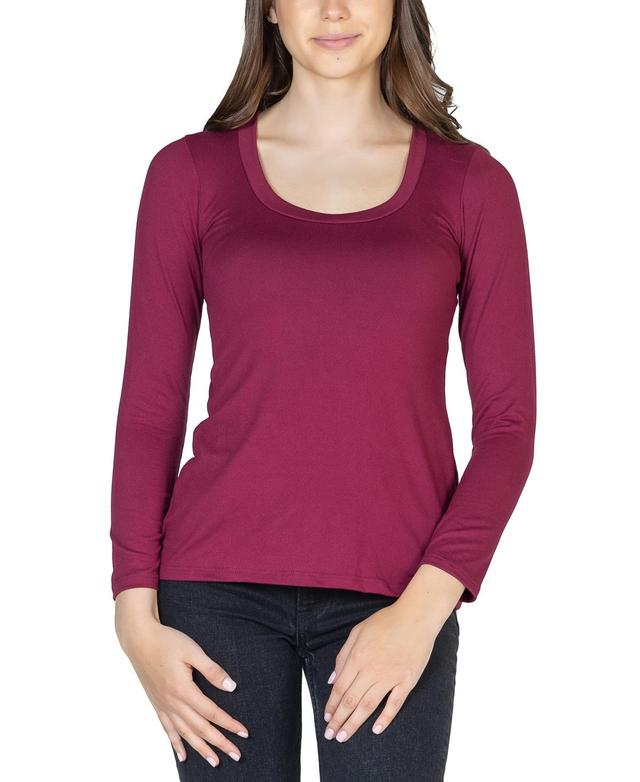 24seven Comfort Apparel Womens Long Sleeve Scoop Neck Top Product Image