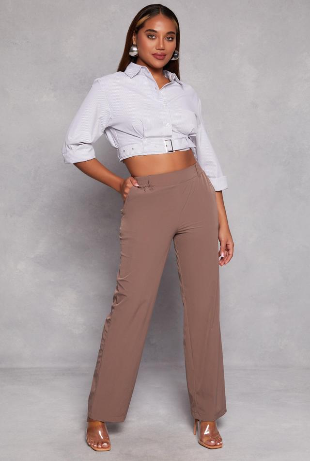 Womens Pull On High Waist Dress Pants Product Image