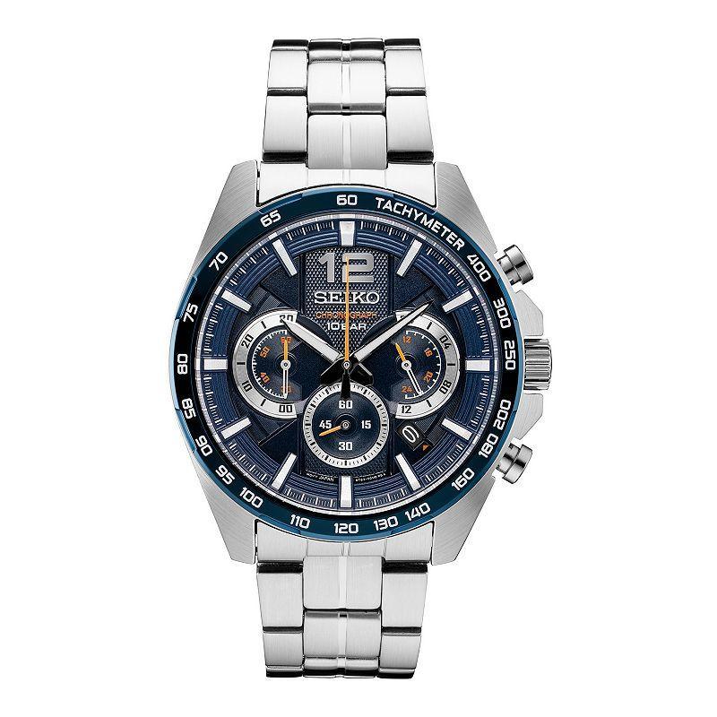 Seiko Mens Stainless Steel Chronograph Watch - SSB345 Silver Tone Product Image