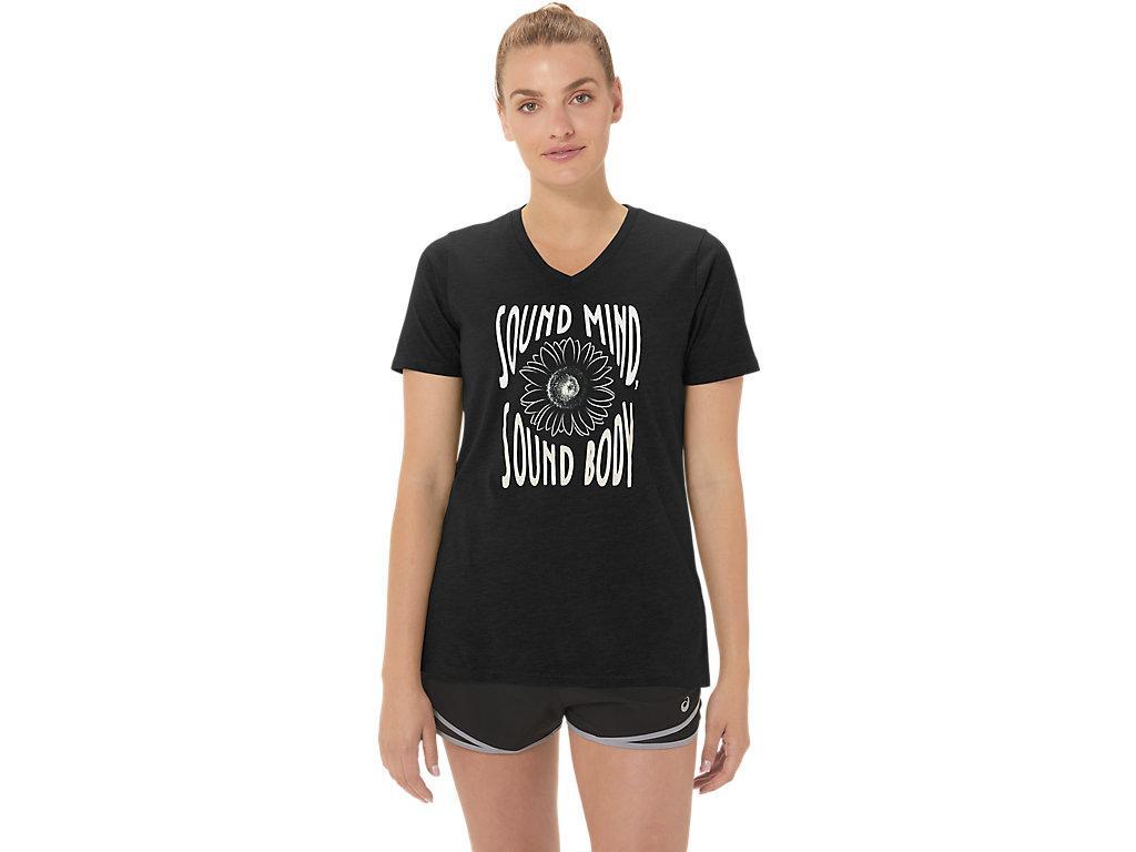 ASICS Women's Sunflower Slogan V-Neck Product Image