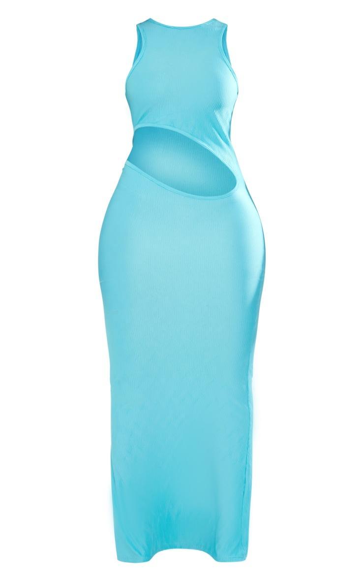 Shape Blue Textured Cut Out Maxi Dress Product Image