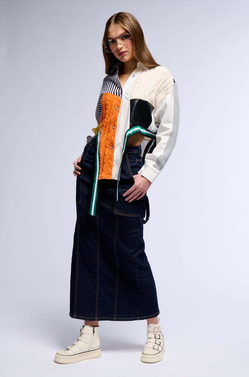 LET IT GO DENIM MAXI SKIRT Product Image