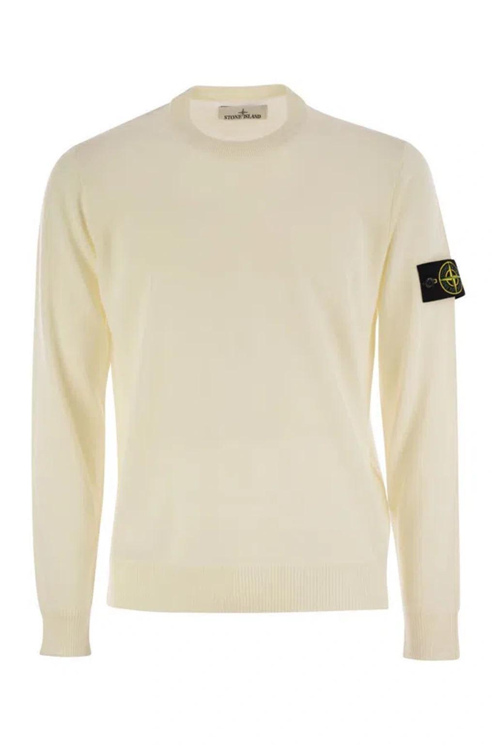 Logo Patch Crewneck Sweatshirt In White Product Image