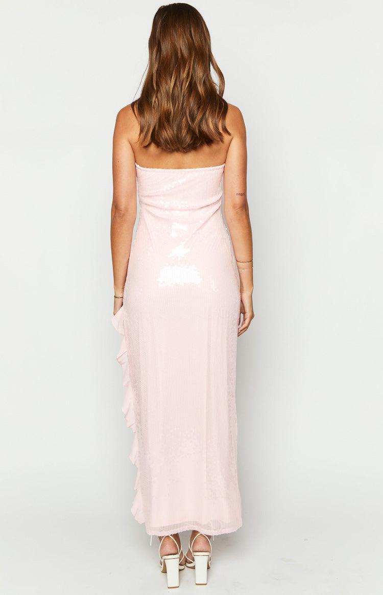 Sunsets Pink Sequin Strapless Formal Maxi Dress Product Image