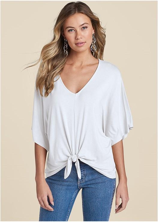 Knot Twist V-Neck Tee Product Image