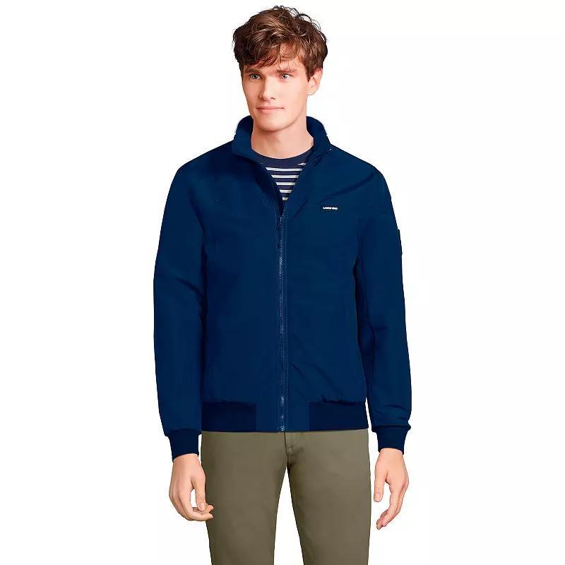 Mens Lands End Classic Squall Bomber Jacket Deep Blue Product Image