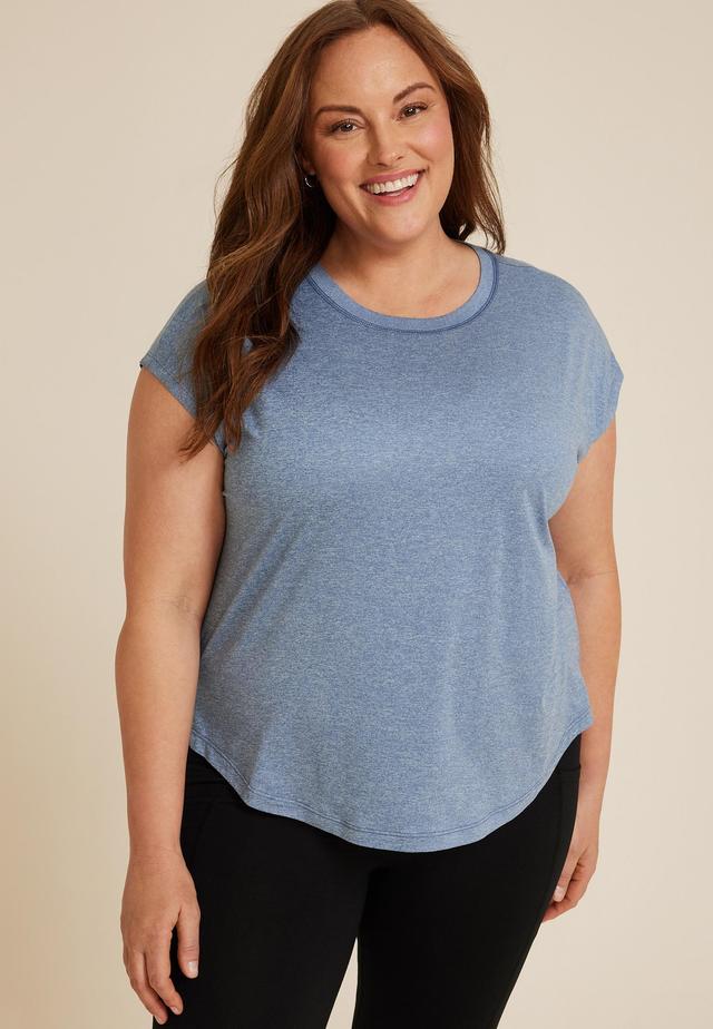 Maurices 4X Plus Size Womens 24/7 Clara Short Sleeve Tee Blue Product Image