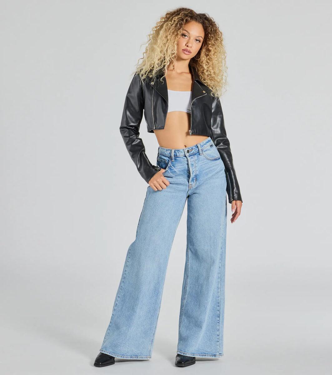 City Slicker Moto Crop Faux Leather Jacket Product Image