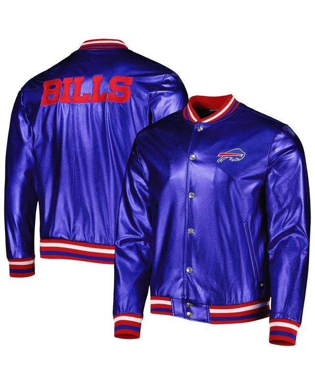 Men's The Wild Collective Royal Buffalo Bills Metallic Bomber Full-Snap Jacket Product Image