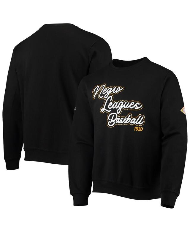 Mens Stitches Black Negro League Baseball Logo Crewneck Sweatshirt Product Image