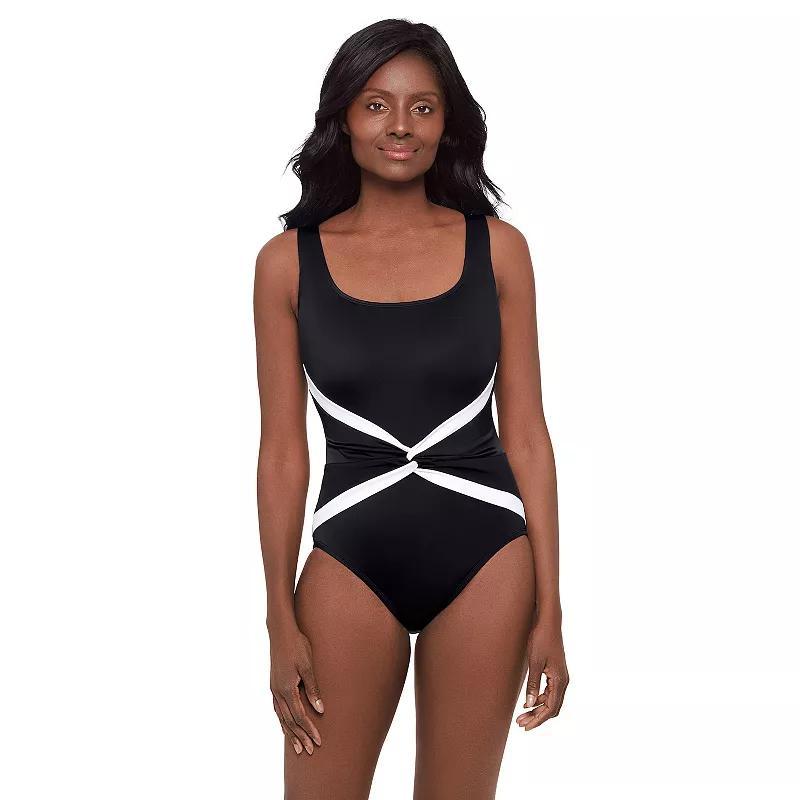 Womens Great Lengths Twist Sash Tank One-Piece Swimsuit Product Image