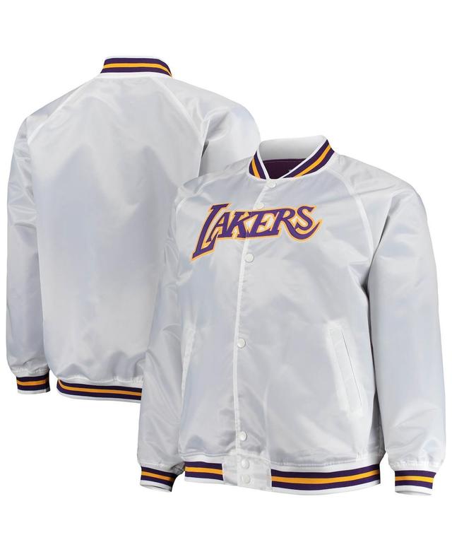 Mens Mitchell & Ness Los Angeles Lakers Big & Tall Hardwood Classics Raglan Satin Full-Snap Jacket Product Image