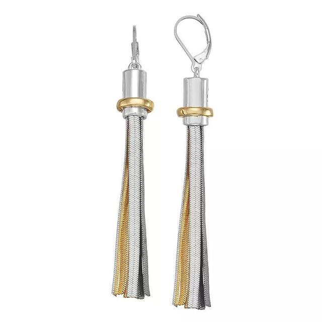 Nine West Tri-Tone Tassel Linear Earrings, Womens, Multi Product Image