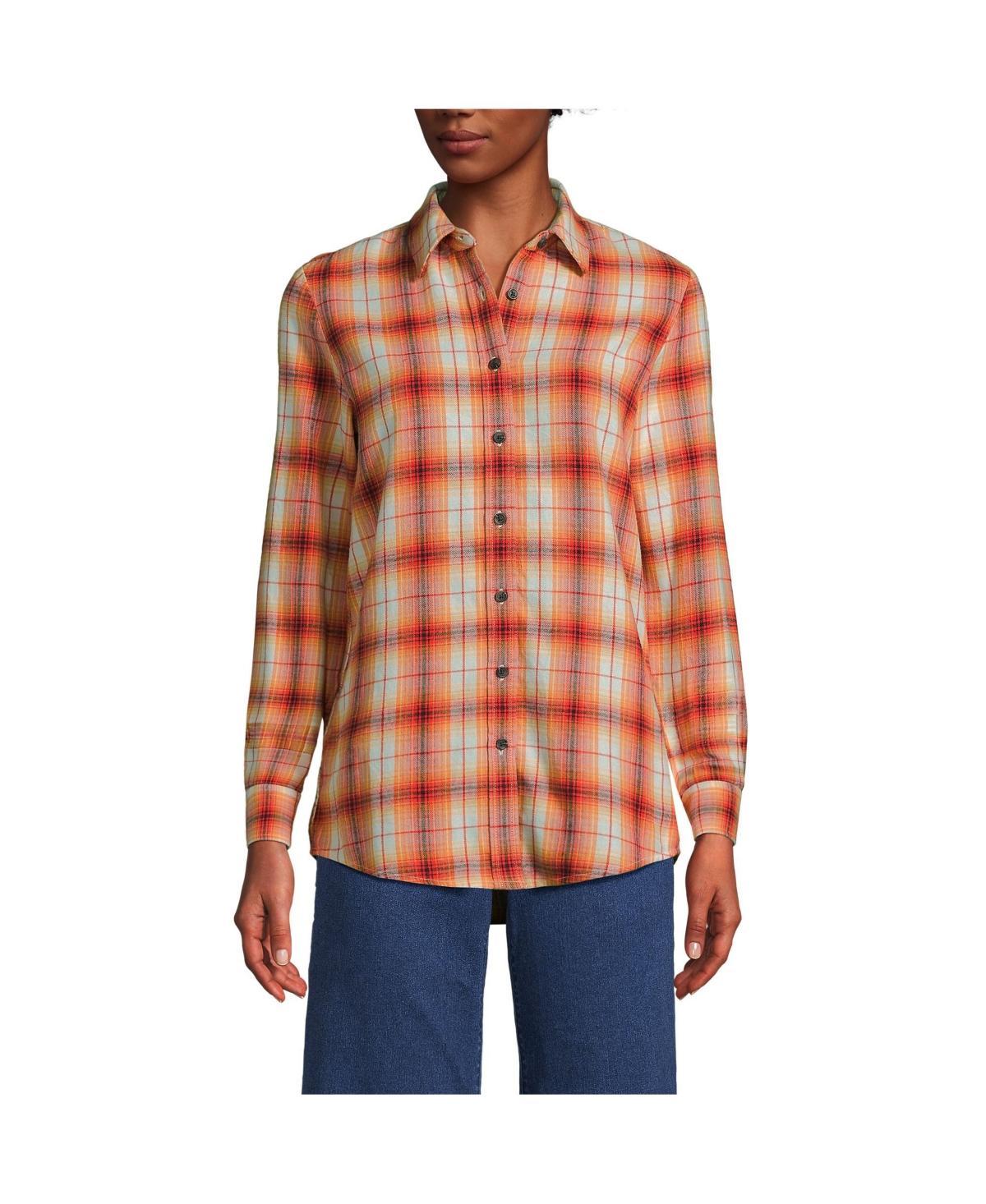 Womens Lands End Flannel Boyfriend Shirt Product Image